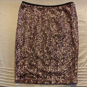 Cremieux Rose gold Sequin Skirt